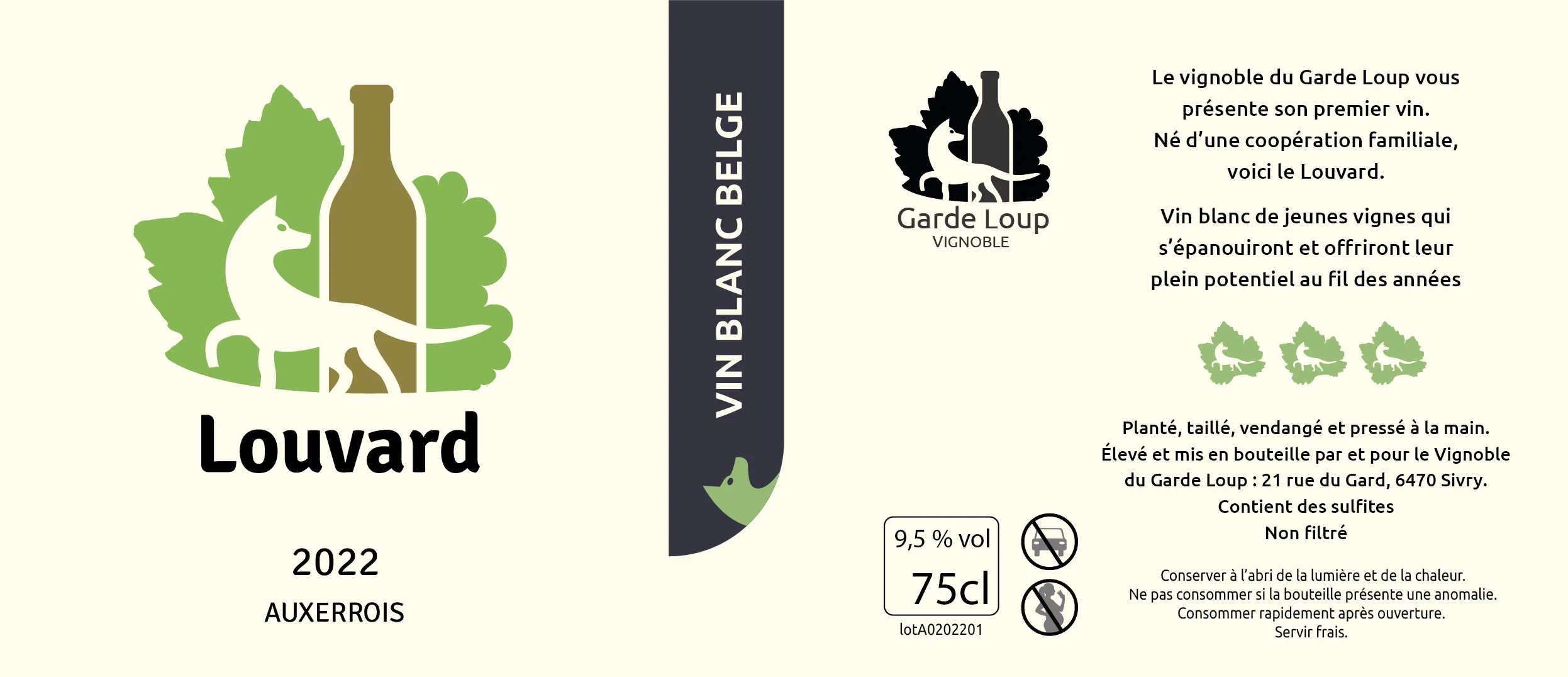 Etiquette de la cuvée 'Louvard'